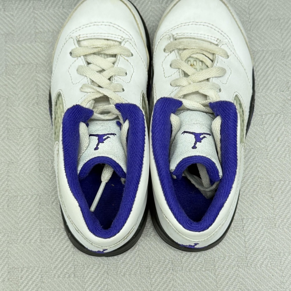 Air Jordan 5 Retro TD Dark Concord Shoes Kids Size 10 White Leather 40890-141 - Picture 4 of 9